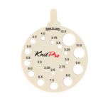 Линейка для измерения размера спиц KnitPro, круглая, белая. Арт.10991